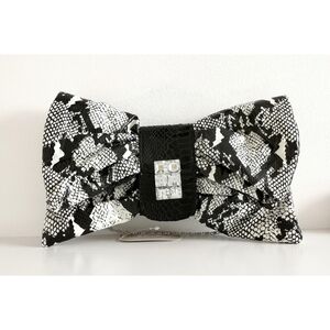 Nwt Faux snakeskin clutch purse bag black white